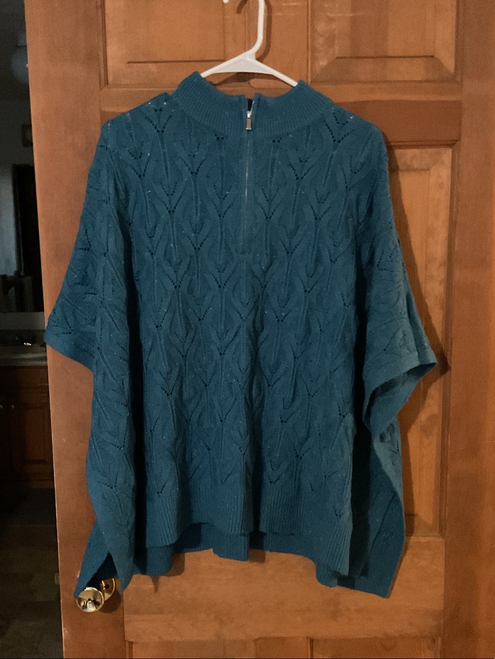 Talbots teal poncho/ shawl size s